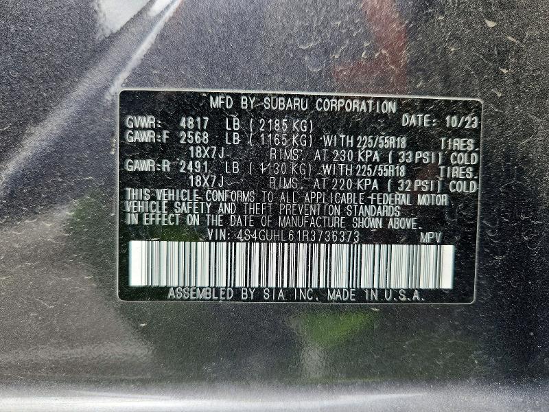 51200146 :رقم المزاد ، 4S4GUHL61R3736373 vin ، 2024 Subaru Crosstrek مزاد بيع