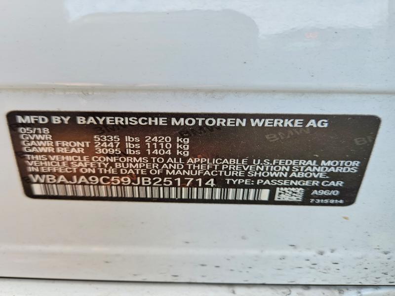 Aukcja sprzedaży 2018 Bmw 530e, vin: WBAJA9C59JB251714, numer aukcji: 49482676