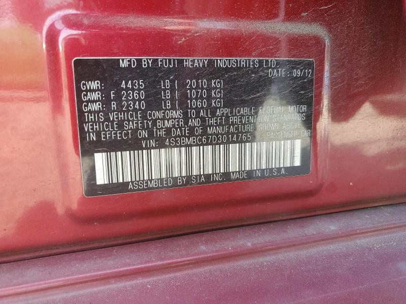 Продаж на аукціоні авто 2013 Subaru Legacy, vin: 4S3BMBC67D3014765, номер лоту: 52007616
