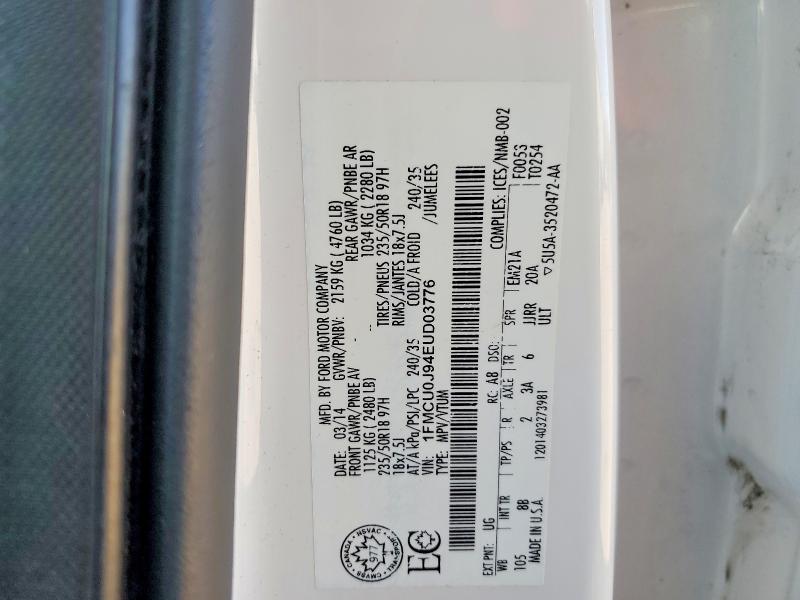 Aukcja sprzedaży 2014 Ford Escape, vin: 1FMCU0J94EUD03776, numer aukcji: 48874816