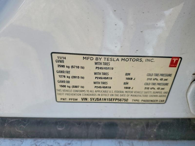 49742636 :رقم المزاد ، 5YJSA1H15EFP56750 vin ، 2014 Tesla Model S مزاد بيع