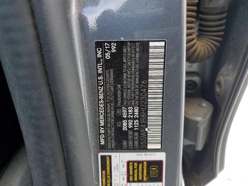 Продажа на аукционе авто 2017 Mercedes-benz C, vin: 55SWF4JB8HU230476, номер лота: 48463866