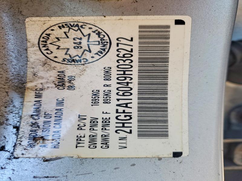 Aukcja sprzedaży 2009 Honda Civic, vin: 2HGFA16049H036272, numer aukcji: 48744776