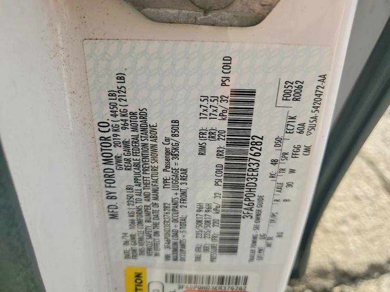 Продажа на аукционе авто 2014 Ford Fusion, vin: 3FA6P0HD3ER376282, номер лота: 50558416