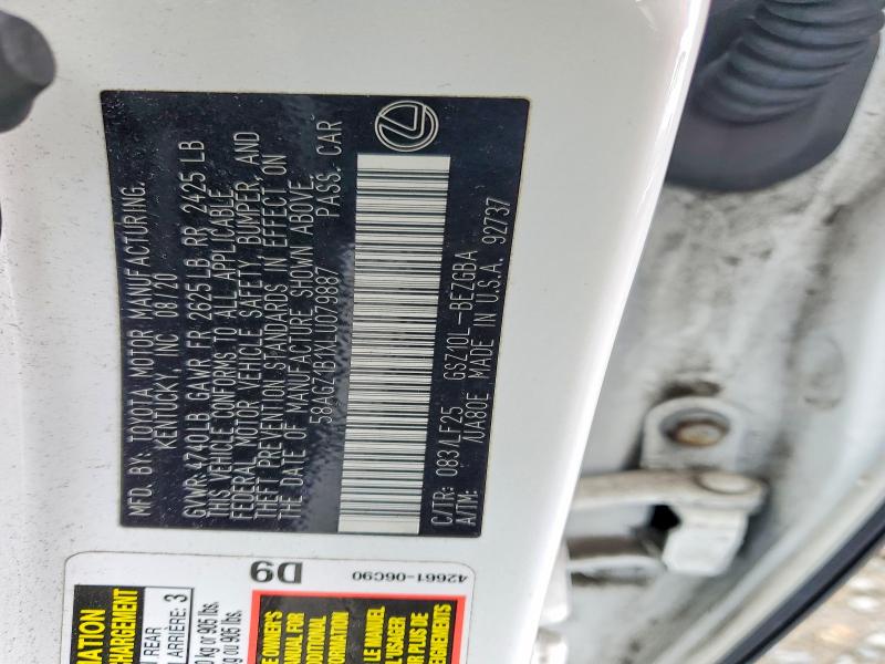 Aukcja sprzedaży 2020 Lexus Es, vin: 58AGZ1B1XLU079887, numer aukcji: 49840386
