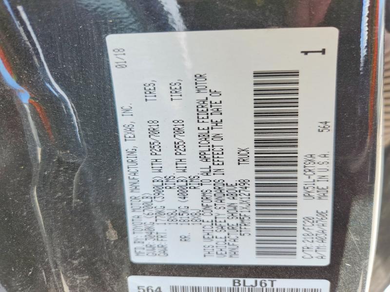 Aukcja sprzedaży 2018 Toyota Tundra, vin: 5TFRM5F1XJX127498, numer aukcji: 50412966