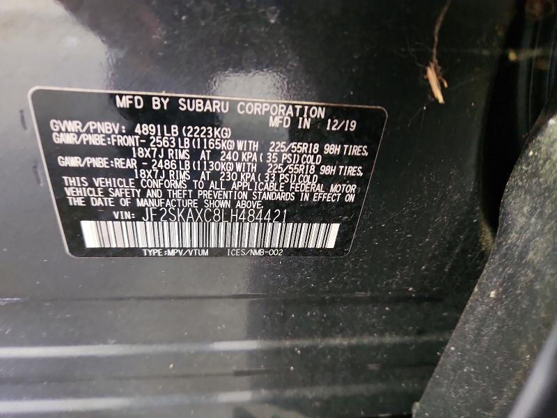 Aukcja sprzedaży 2020 Subaru Forester, vin: JF2SKAXC8LH484421, numer aukcji: 51709656