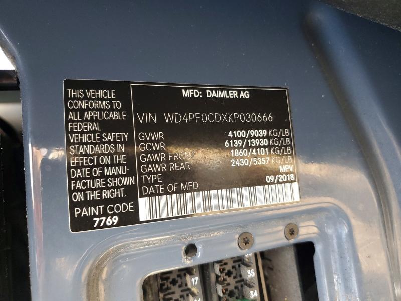 Aukcja sprzedaży 2019 Mercedes Benz Sprinter, vin: WD4PF0CDXKP030666, numer aukcji: 49587876