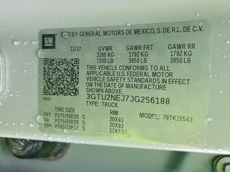 Продажа на аукционе авто 2018 Gmc Sierra, vin: 3GTU2NEJ7JG256188, номер лота: 50956406