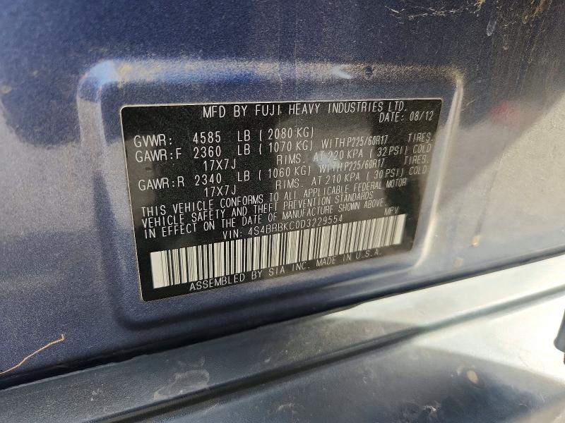 Aukcja sprzedaży 2013 Subaru Outback, vin: 4S4BRBKC0D3229554, numer aukcji: 49272206