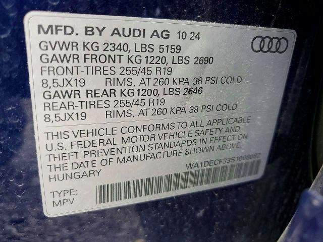Aukcja sprzedaży 2025 Audi Q3, vin: WA1DECF33S1008087, numer aukcji: 48803756