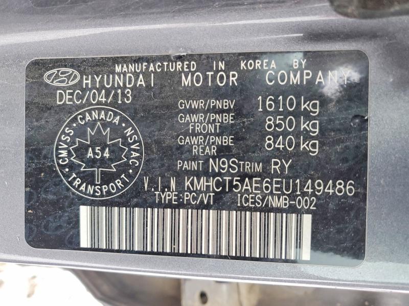 48308356 :رقم المزاد ، KMHCT5AE6EU149486 vin ، 2014 Hyundai Accent مزاد بيع