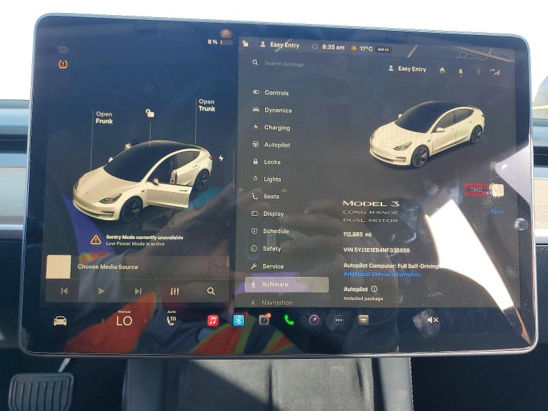 2022 Tesla Model 3 მანქანა იყიდება აუქციონზე, vin: 5YJ3E1EB4NF335656, აუქციონის ნომერი: 49316266