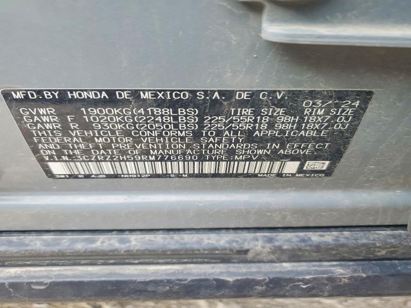 2024 Honda Hr-v მანქანა იყიდება აუქციონზე, vin: 3CZRZ2H59RM776690, აუქციონის ნომერი: 48892806