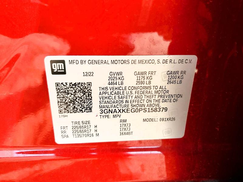 Продаж на аукціоні авто 2023 Chevrolet Equinox, vin: 3GNAXKEG0PS158379, номер лоту: 51081616