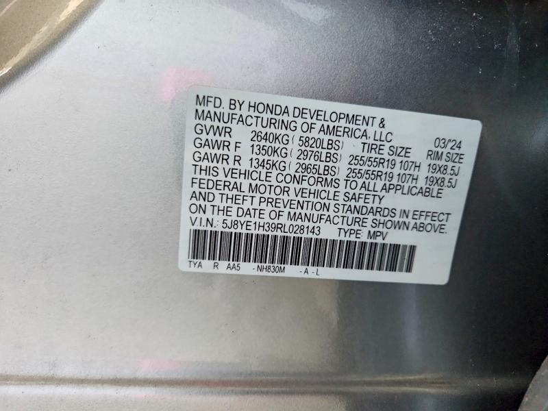 2024 Acura Mdx მანქანა იყიდება აუქციონზე, vin: 5J8YE1H39RL028143, აუქციონის ნომერი: 51078076