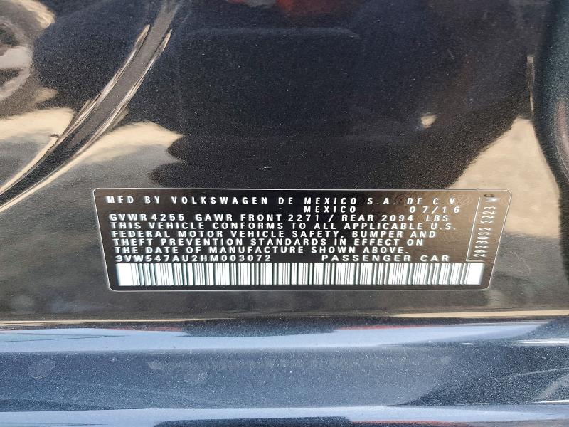 Продаж на аукціоні авто 2017 Volkswagen Gti, vin: 3VW547AU2HM003072, номер лоту: 51197736
