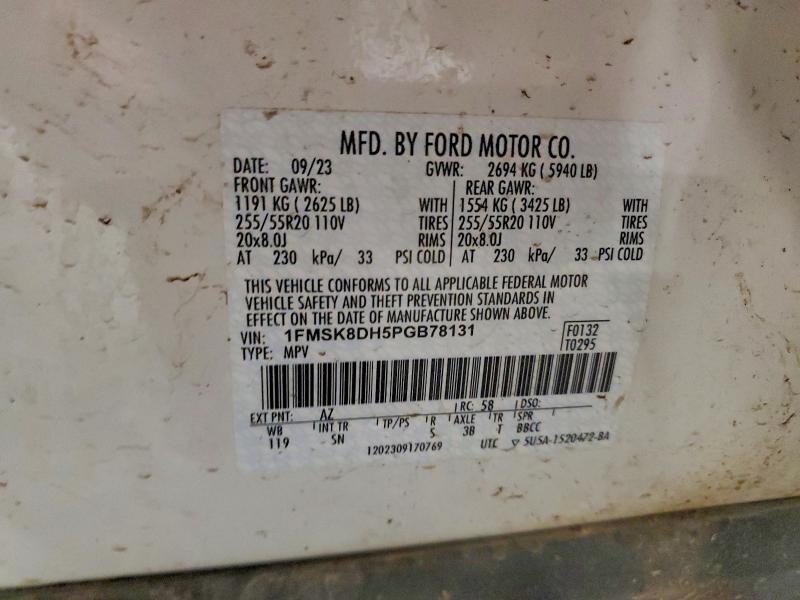 2023 Ford Explorer მანქანა იყიდება აუქციონზე, vin: 1FMSK8DH5PGB78131, აუქციონის ნომერი: 49338106