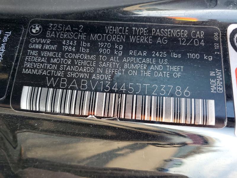 Продажа на аукционе авто 2005 Bmw 325, vin: WBABV13445JT23786, номер лота: 49999916