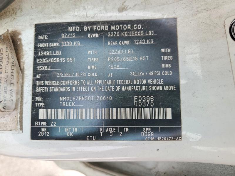 2013 Ford Transit Connect მანქანა იყიდება აუქციონზე, vin: NM0LS7BN5DT176648, აუქციონის ნომერი: 50592426