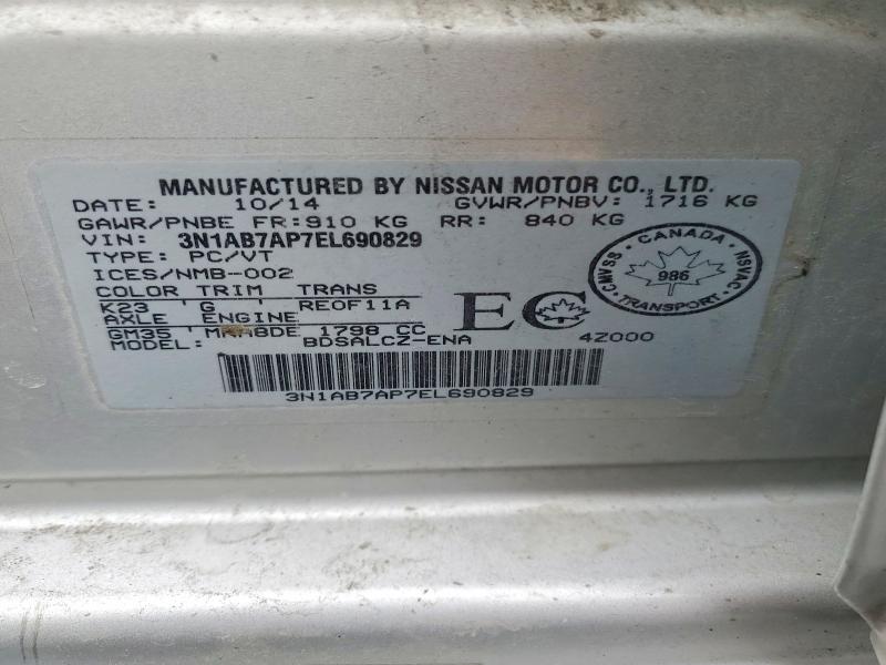 Продаж на аукціоні авто 2014 Nissan Sentra, vin: 3N1AB7AP7EL690829, номер лоту: 49118526