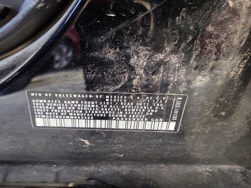 48762196 :رقم المزاد ، 3VWG57BU4MM093369 vin ، 2021 Volkswagen Jetta مزاد بيع