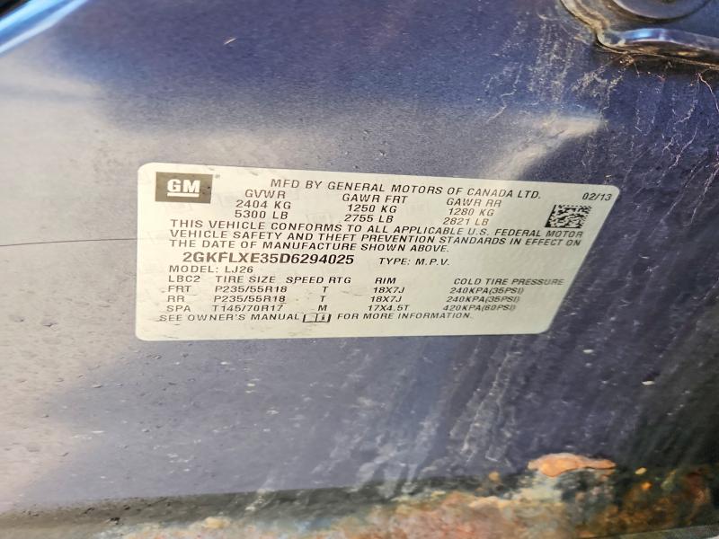 2013 Gmc Terrain მანქანა იყიდება აუქციონზე, vin: 2GKFLXE35D6294025, აუქციონის ნომერი: 50824926
