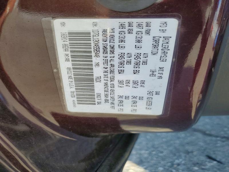 50516906 :رقم المزاد ، 1D7GL12KX4S585440 vin ، 2004 Dodge Dakota مزاد بيع
