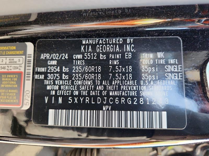 Продажа на аукционе авто 2024 Kia Sorento, vin: 5XYRLDJC6RG281243, номер лота: 49873866