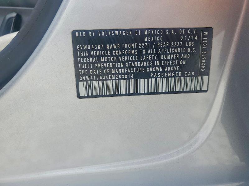 51126346 :رقم المزاد ، 3VW4T7AJ4EM263814 vin ، 2014 Volkswagen Jetta مزاد بيع