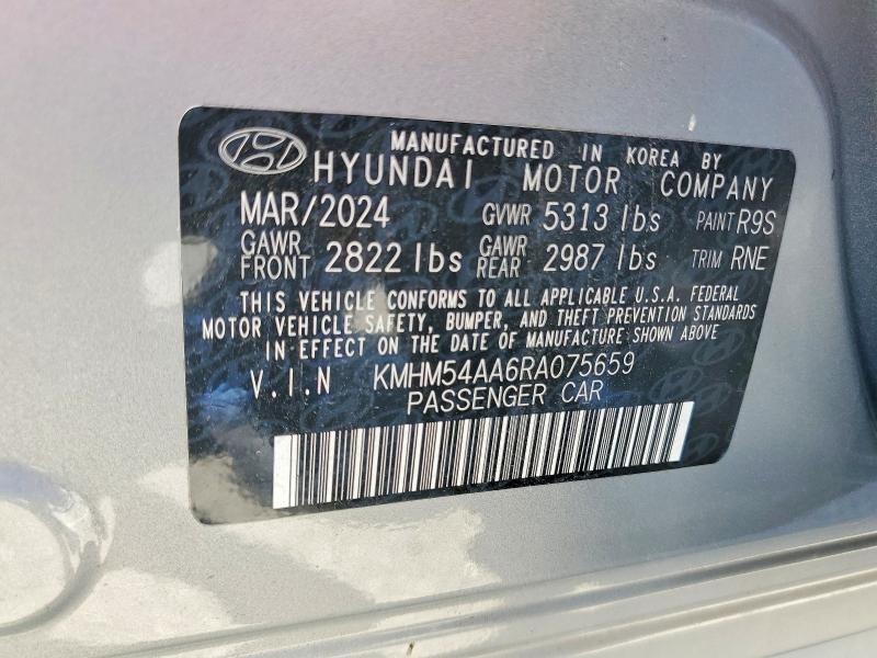 Aukcja sprzedaży 2024 Hyundai Ioniq 6, vin: KMHM54AA6RA075659, numer aukcji: 50731796