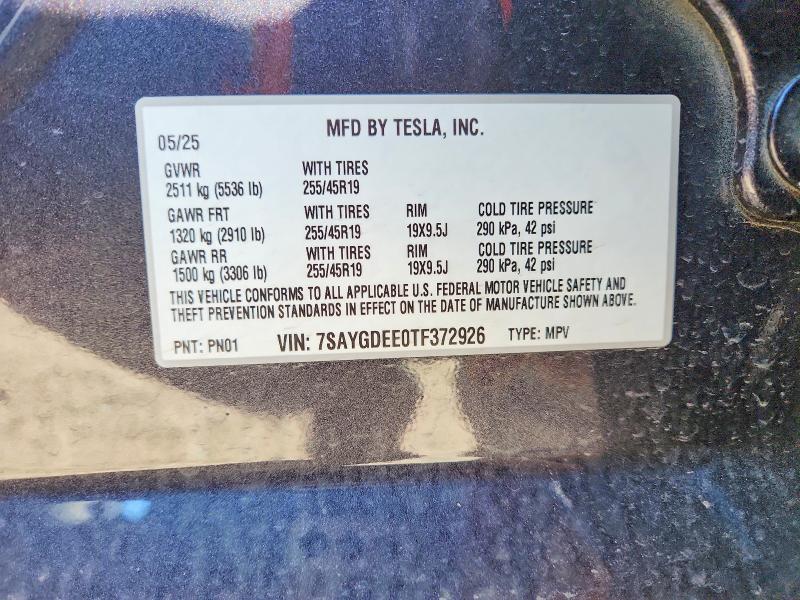 Aukcja sprzedaży 2026 Tesla Model Y, vin: 7SAYGDEE0TF372926, numer aukcji: 49335766