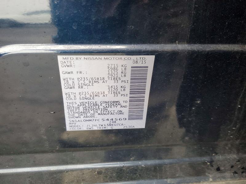 Aukcja sprzedaży 2015 Infiniti Qx60, vin: 5N1AL0MM7FC544569, numer aukcji: 47879086
