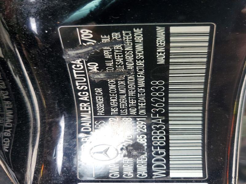 Aukcja sprzedaży 2010 Mercedes-benz C, vin: WDDGF8BB3AF362838, numer aukcji: 49639996
