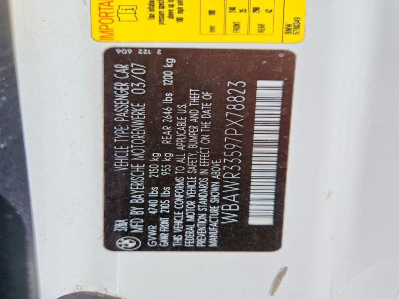 Продажа на аукционе авто 2007 Bmw 328, vin: WBAWR33597PX78823, номер лота: 49463096