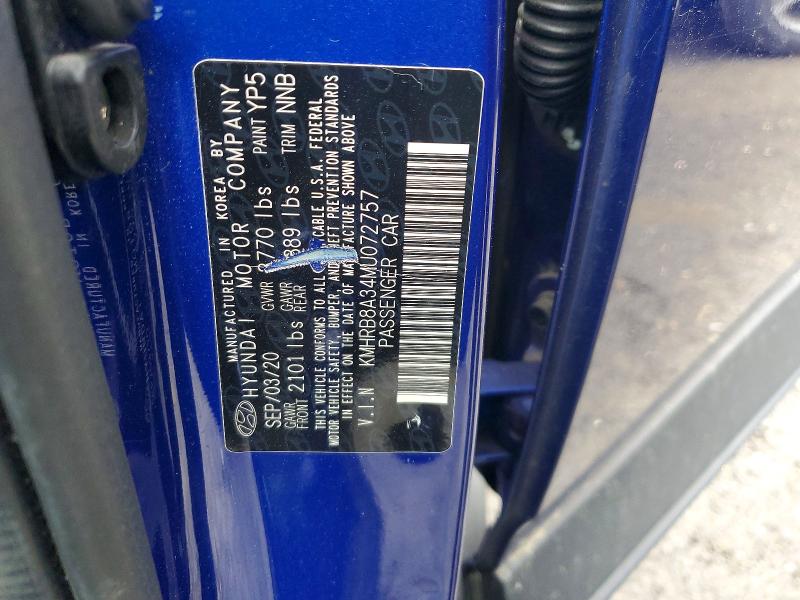 Aukcja sprzedaży 2021 Hyundai Venue, vin: KMHRB8A34MU072757, numer aukcji: 48096526