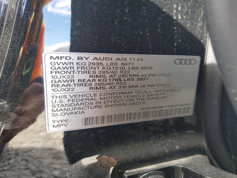 Aukcja sprzedaży 2025 Audi Q8, vin: WA1BVBF17SD019107, numer aukcji: 48823826
