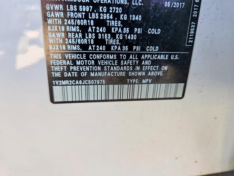 Продажа на аукционе авто 2018 Volkswagen Atlas, vin: 1V2MR2CA6JC507975, номер лота: 50631536