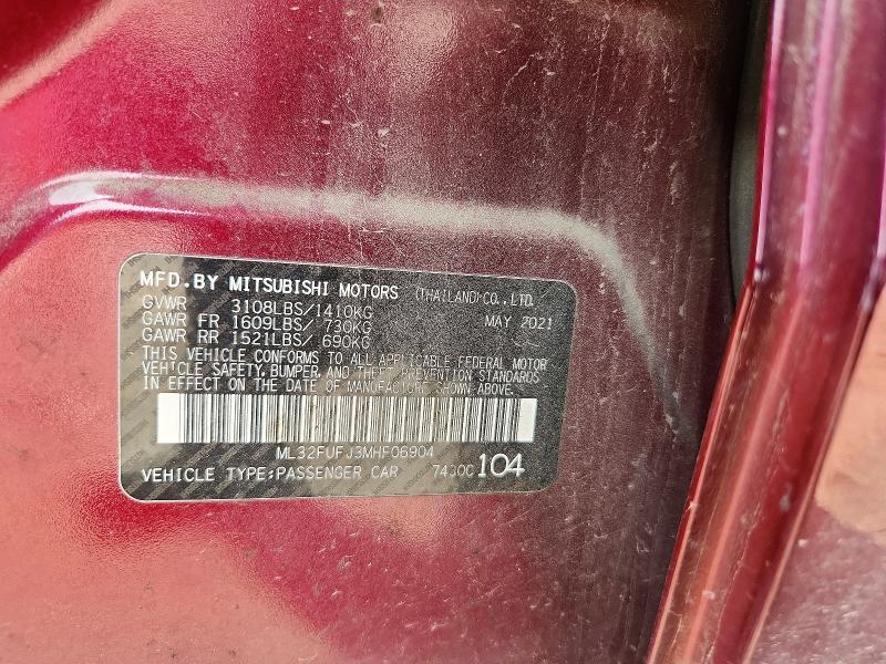 Продаж на аукціоні авто 2021 Mitsubishi Mirage, vin: ML32FUFJ3MHF06904, номер лоту: 47793526