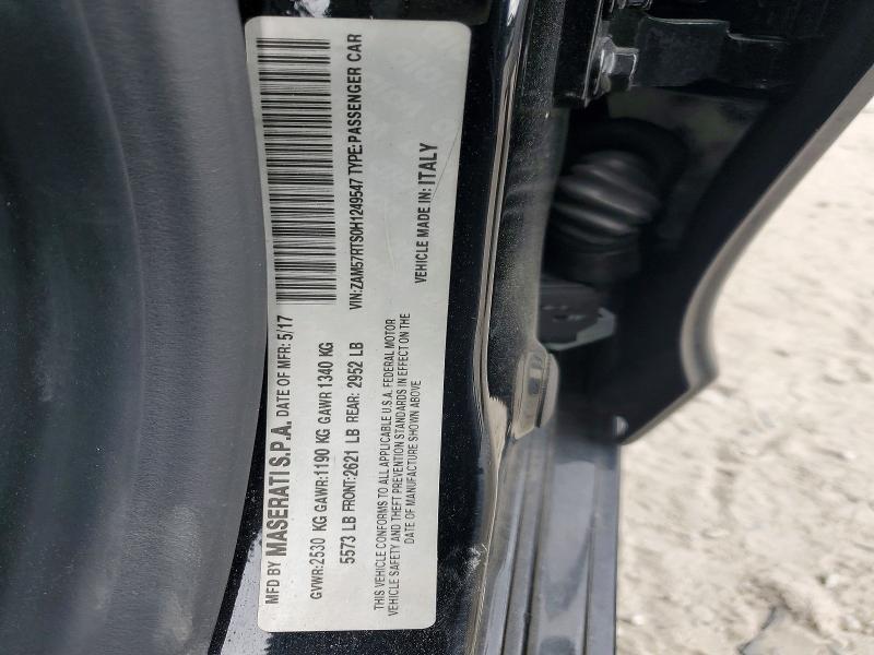 51703006 :رقم المزاد ، ZAM57RTS0H1249547 vin ، 2017 Maserati Ghibli مزاد بيع