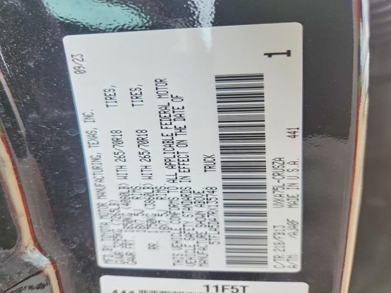 52054986 :رقم المزاد ، 5TFLA5DA7RX135748 vin ، 2024 Toyota Tundra مزاد بيع