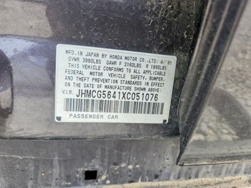 Продажа на аукционе авто 1999 Honda Accord, vin: JHMCG5641XC051076, номер лота: 50915976