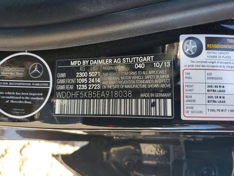 Продажа на аукционе авто 2014 Mercedes-benz E, vin: WDDHF5KB5EA918038, номер лота: 51122656