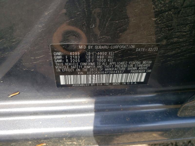 50189966 :رقم المزاد ، 4S3GKAV64P3604557 vin ، 2023 Subaru Impreza مزاد بيع