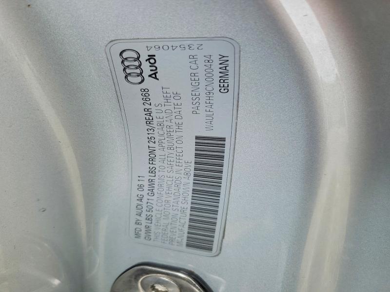 2012 Audi A5 მანქანა იყიდება აუქციონზე, vin: WAULFAFH9CN000484, აუქციონის ნომერი: 50728026