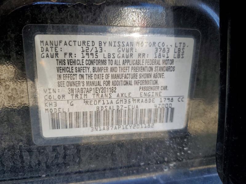 Продаж на аукціоні авто 2014 Nissan Sentra, vin: 3N1AB7AP1EY201182, номер лоту: 50092086