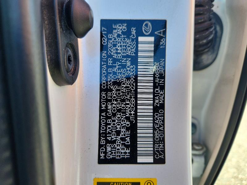 Продаж на аукціоні авто 2017 Lexus Ct 200h, vin: JTHKD5BH1H2299333, номер лоту: 49031796