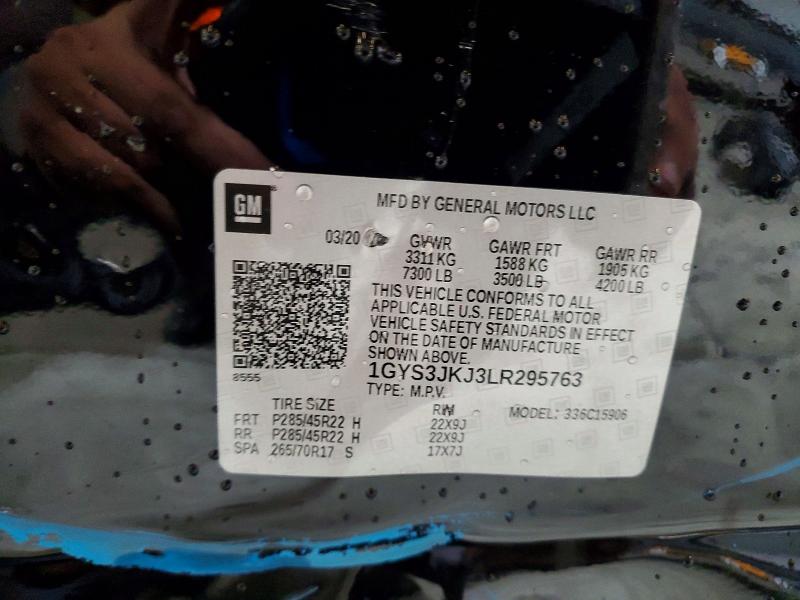 49800406 :رقم المزاد ، 1GYS3JKJ3LR295763 vin ، 2020 Cadillac Escalade مزاد بيع
