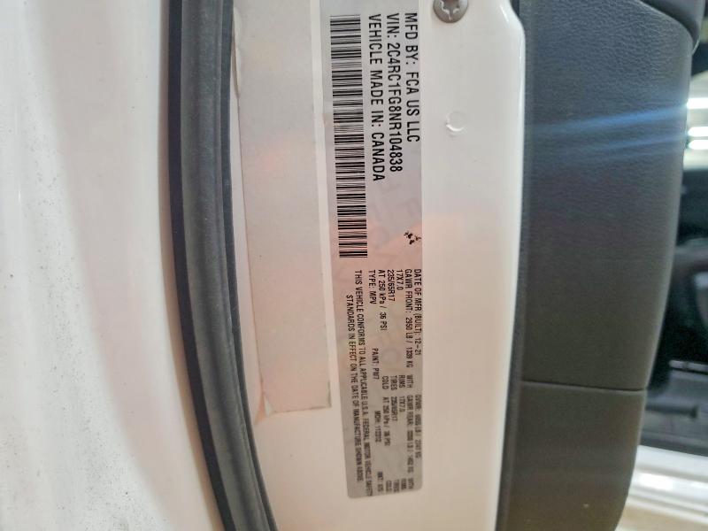 48477336 :رقم المزاد ، 2C4RC1FG8NR104838 vin ، 2022 Chrysler Pacifica مزاد بيع