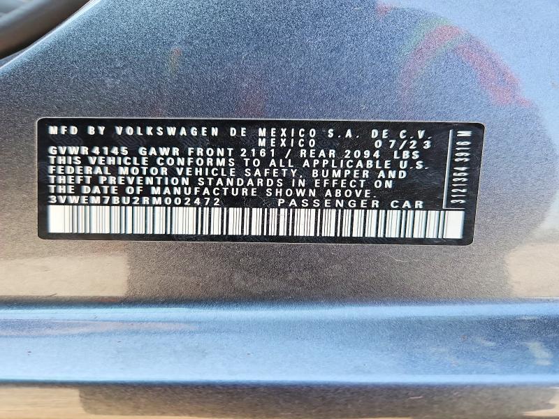 Продаж на аукціоні авто 2024 Volkswagen Jetta, vin: 3VWEM7BU2RM002472, номер лоту: 50236826